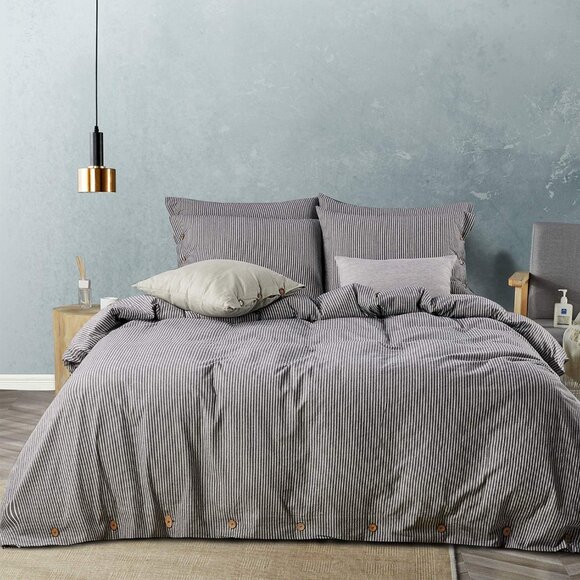 3PCS Breathable Soft Solid Bedding Set Duvet Cover - Picture 1 of 8